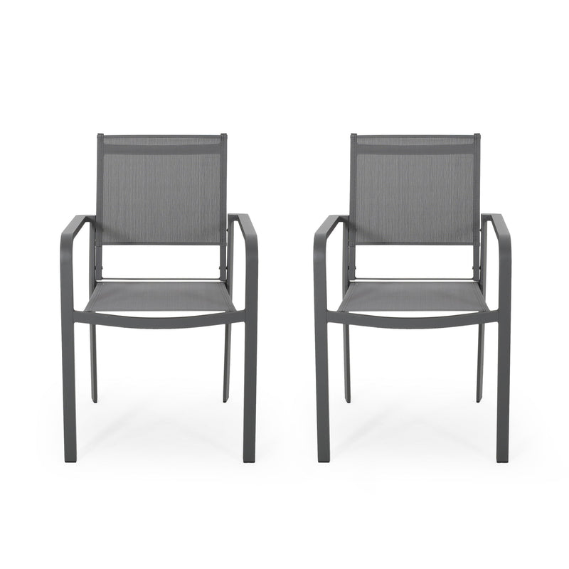 Waterfal - Outdoor Aluminum Dining Chair With Seat (Set of 2)