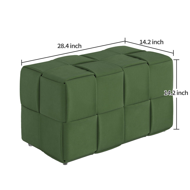 Modern Ottoman Foot Rest With Woven Design