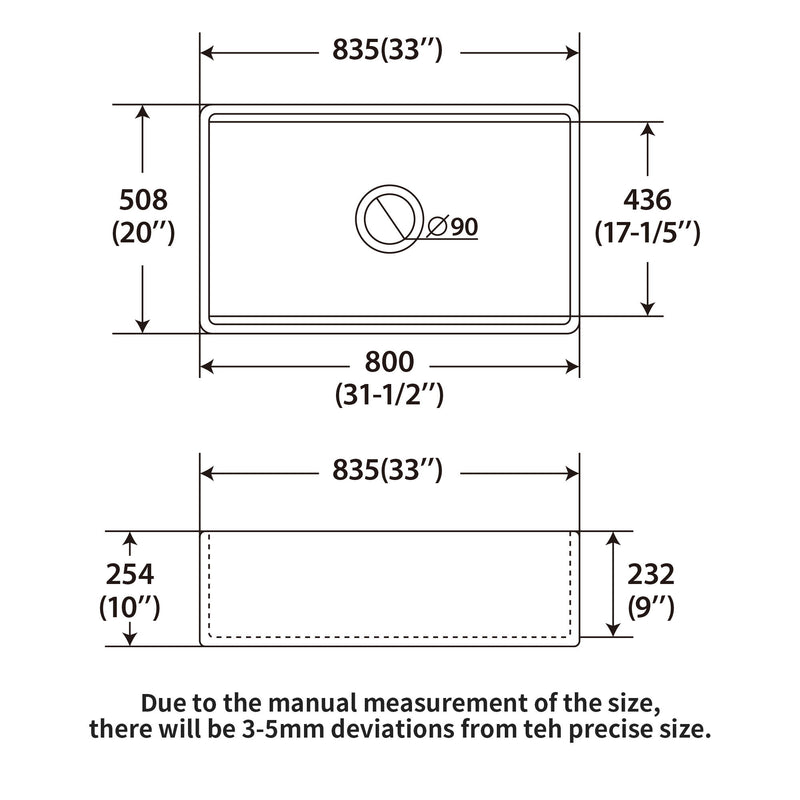 Farmhouse Sink Workstation, Ceramic Single Bowl With Accessories
