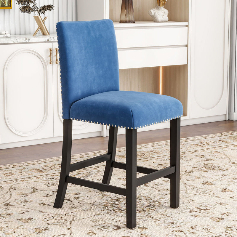 5-Piece Counter Height Dining Table Set With One Faux Marble Top Dining Table And Four Upholstered Chairs