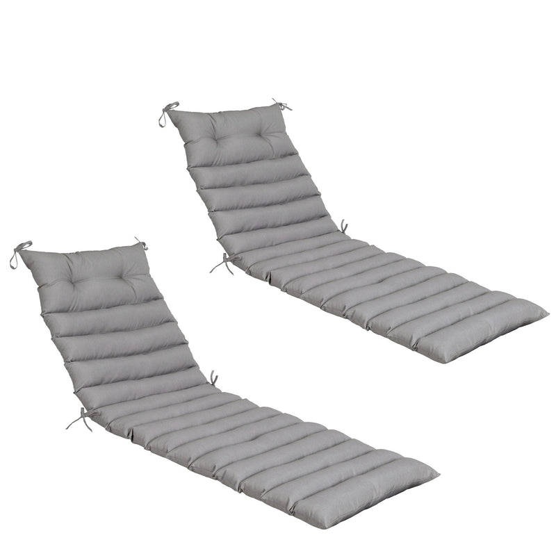 2 Piece Outdoor Chaise Lounge Chair Cushion Set