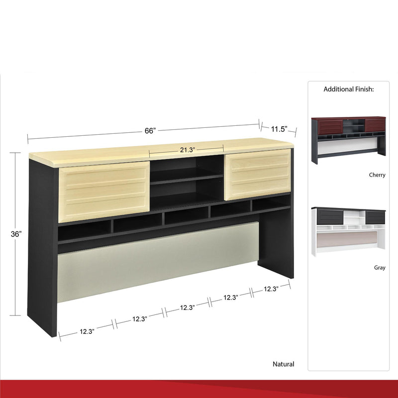 Pursuit - Hutch With Open And Concealed Compartments - Cherry