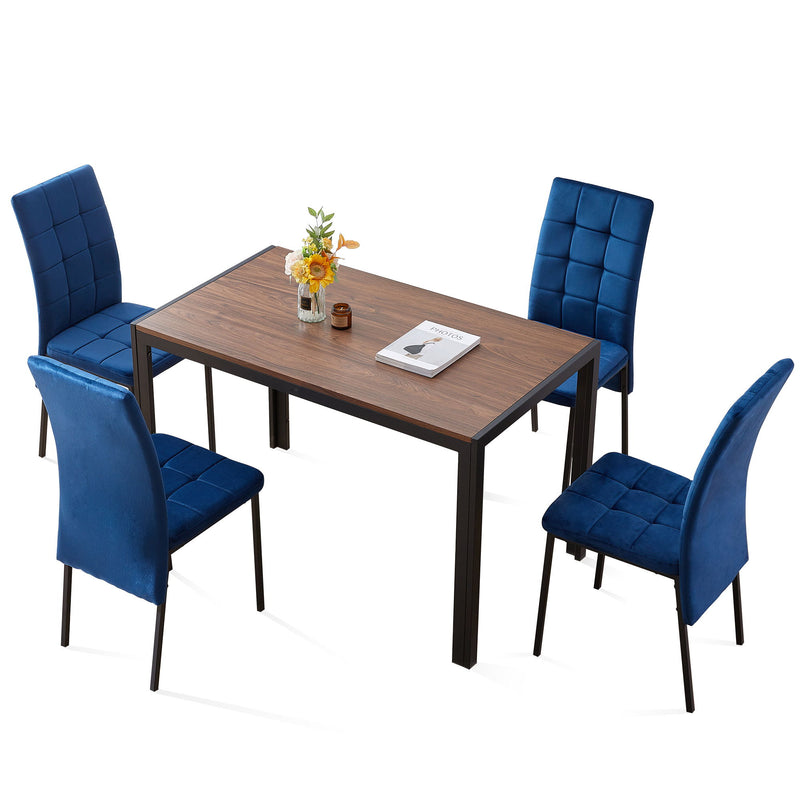 5 Piece Dining Set Including High Back Nordic Dining Chair & Creative Design Dining Table