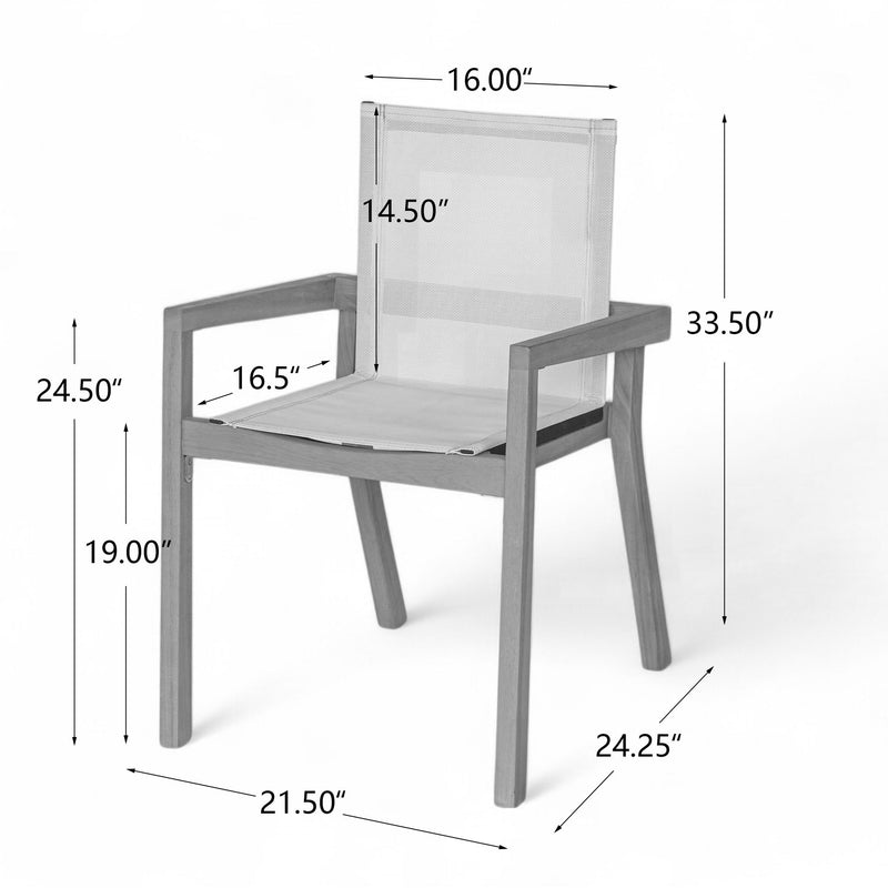 Belfast - Dining Chair With Acacia Wood Frame And Seating (Set of 2)