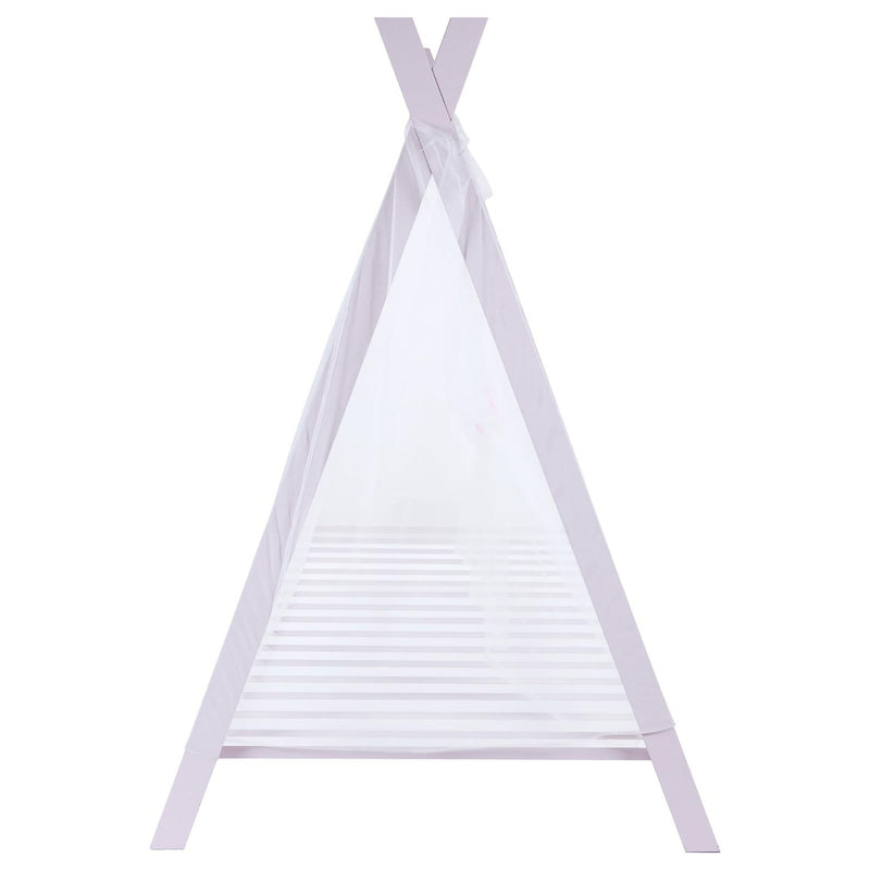 Twin Tent Bed With Whimsical Frame And Adjustable Support - Pink