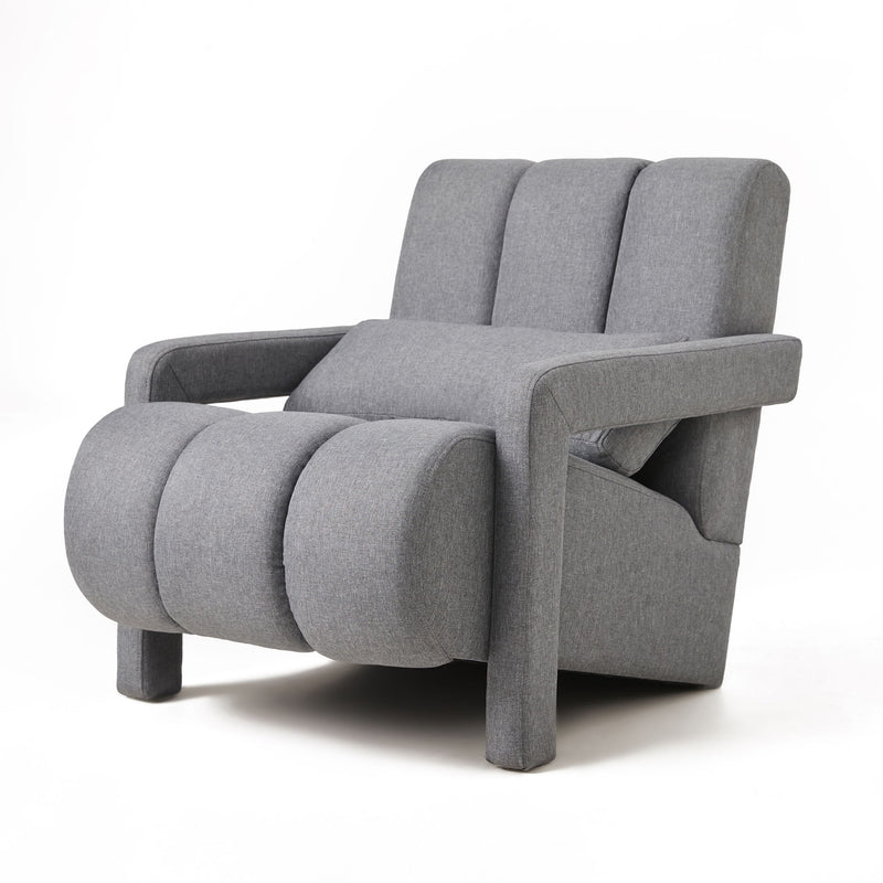 Modern Upholstered Accent Chair, Comfortable Fabric With A Pillow For Living Room