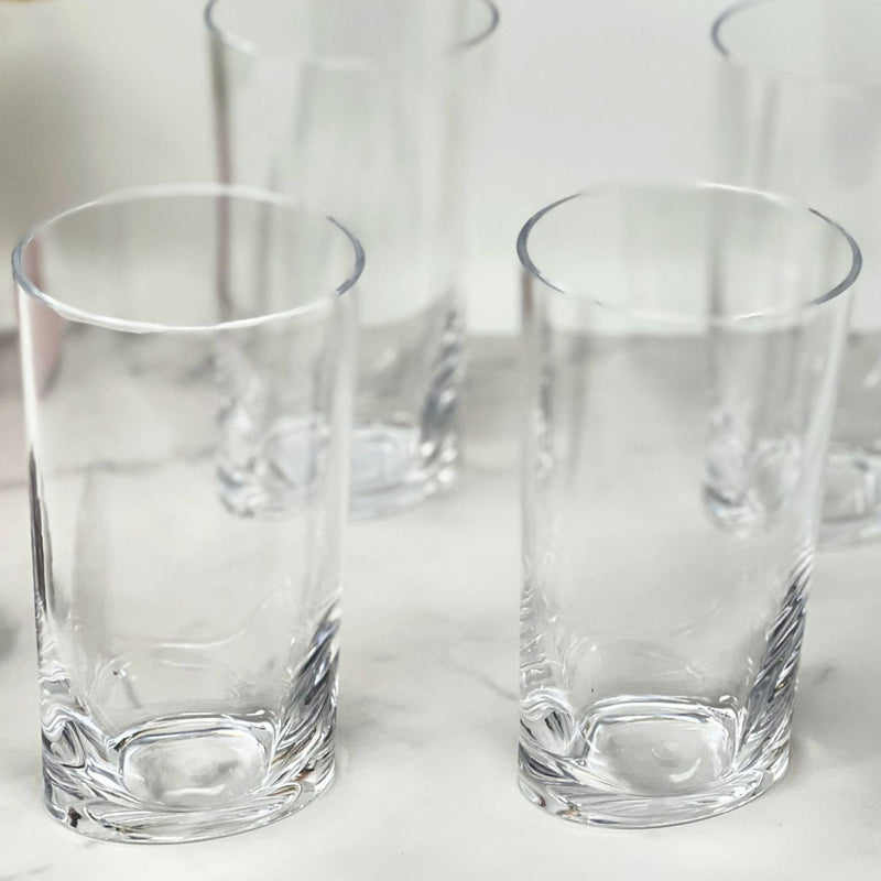Halo - Leading Ware Oval Tritan Glasses (Set of 4) Hi Ball 15Oz Plastic Bpa Free - Clear