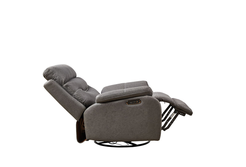 Liyasi - Dual Okin Motor Rocking And 240° Swivel Single Sofa Seat Recliner Chair Infinite Position, Head Rest With Power Function