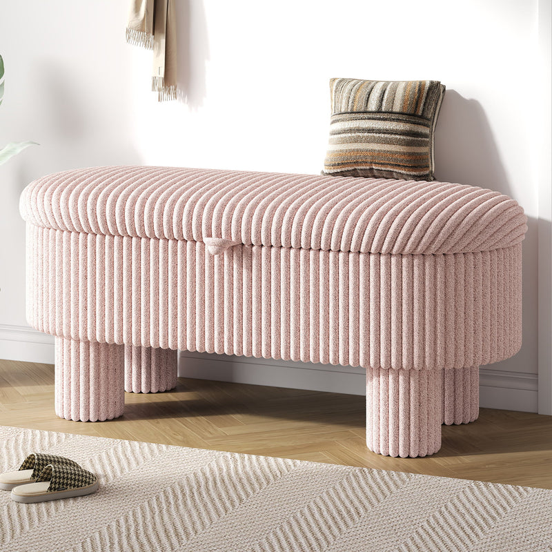 Storage Ottoman Upholstered Bench With Lift Top Storage For Bedroom