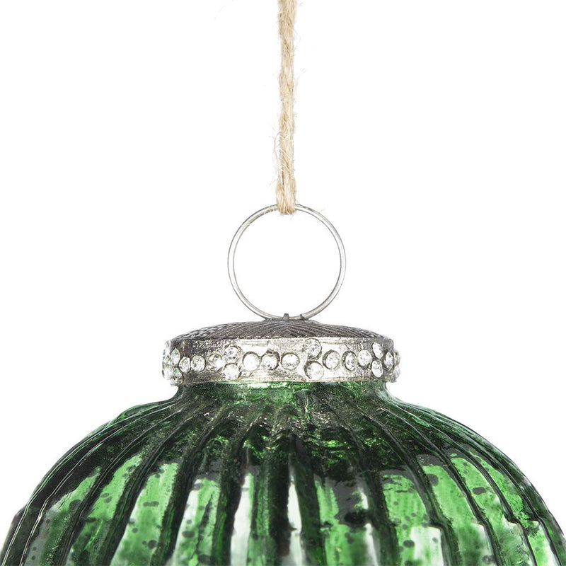 Tear Drop Ornament, Glass Decorative Hanging Christmas Tree Ornaments For Holiday Party Decorations (Set of 6) - Green