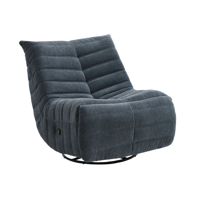 Talmon - Chenille Glider Recliner With Swivel - Dark Gray