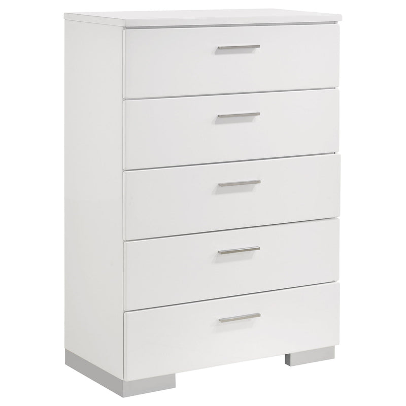 Dulcey - 5 Drawer Bedroom Chest - White