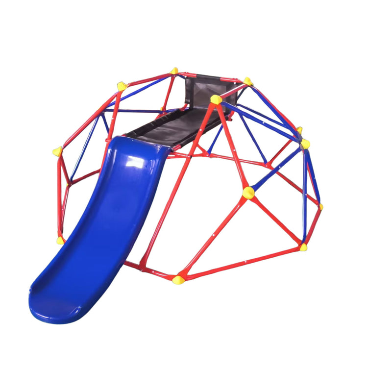 Innovative Dome Climber With Slide And Climbing Stones - Blue / Red