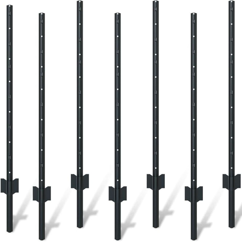 4 Foot U-Shaped Metal Garden Fence Posts Set For Wire Fencing