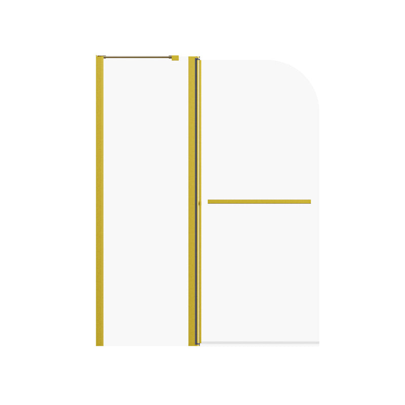 Frameless Folding Shower Doors For Bathtub With Pivot Tub Glass Door, 1 / 4" Tempered Glass