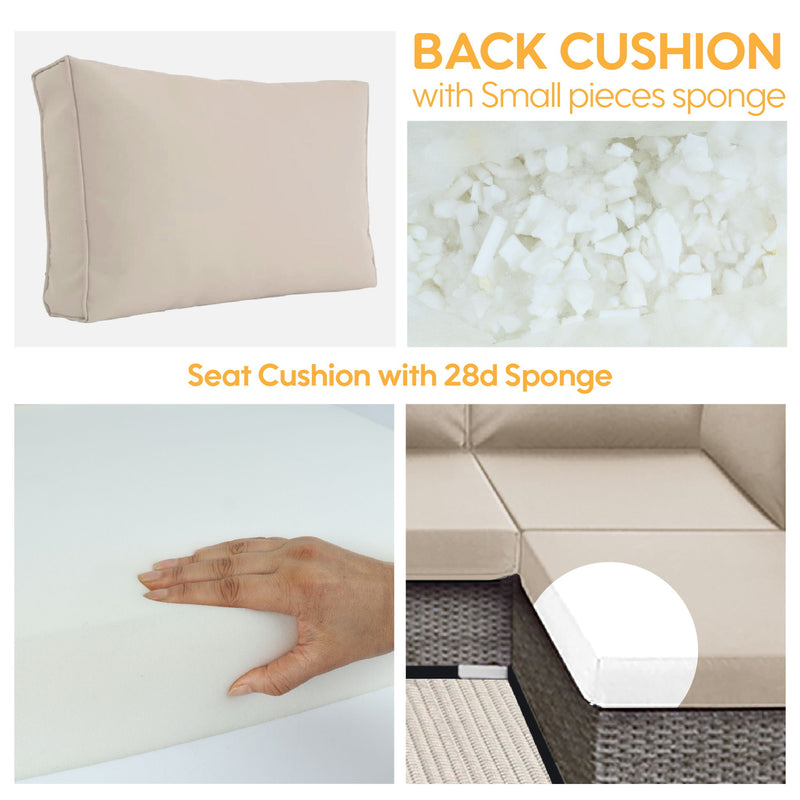 Outdoor Deep Seat Cushions For Patio Furniture Replacement, Cushion Set For Sectionals