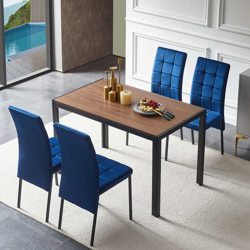 5 Piece Dining Set Including High Back Nordic Dining Chair & Creative Design Dining Table