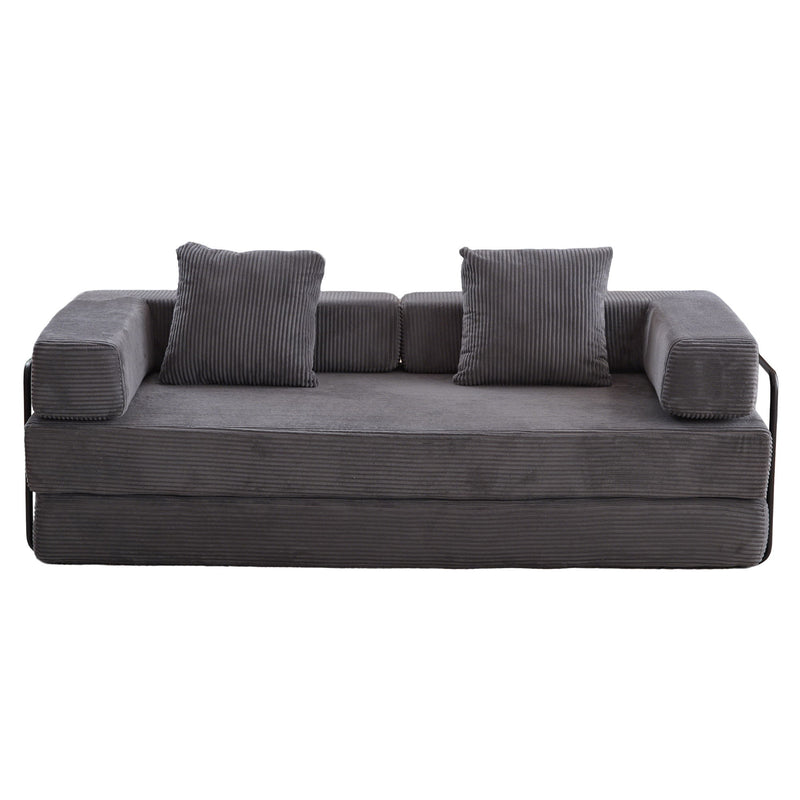 Floor Couch, Convertible Floor Sofa Bed With Pillow Back Support Armrest