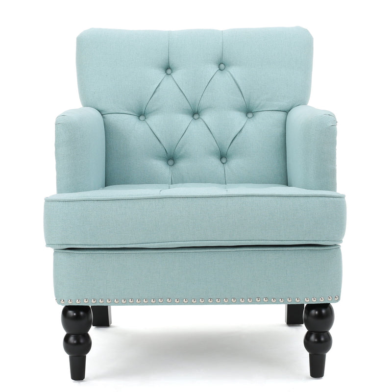 Harrison - Tufted Club Chair With Button Tufted Back And Birch Wood Legs