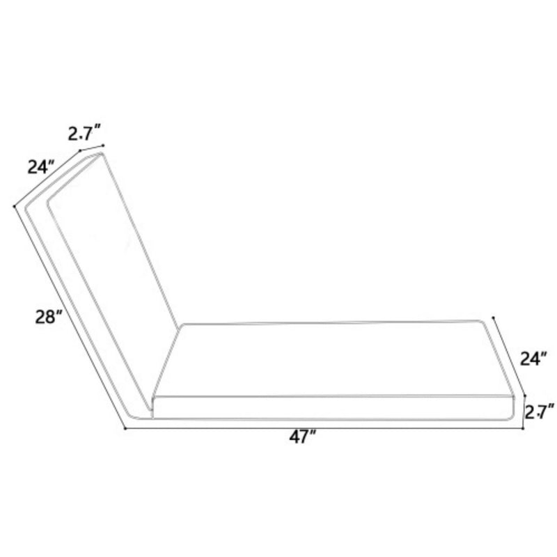 2 Piece Outdoor Chaise Lounge Cushion Set, Replacement Cushions For Patio Furniture