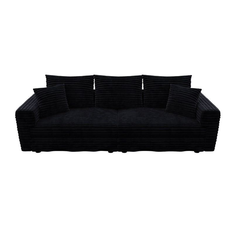 4 Seat Sofa, Modern Comfy Upholstered Sofa Cloud Couch, Deep Seat Couches With Soft Pillows