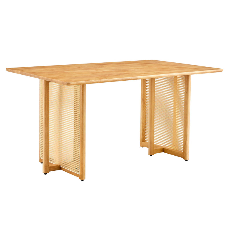Dining Table With Imitation Rattan Design For Dining Room
