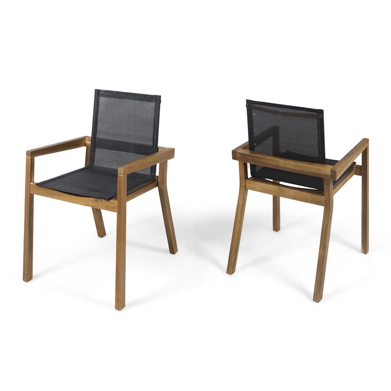 Belfast - Dining Chair With Acacia Wood Frame And Seating (Set of 2)
