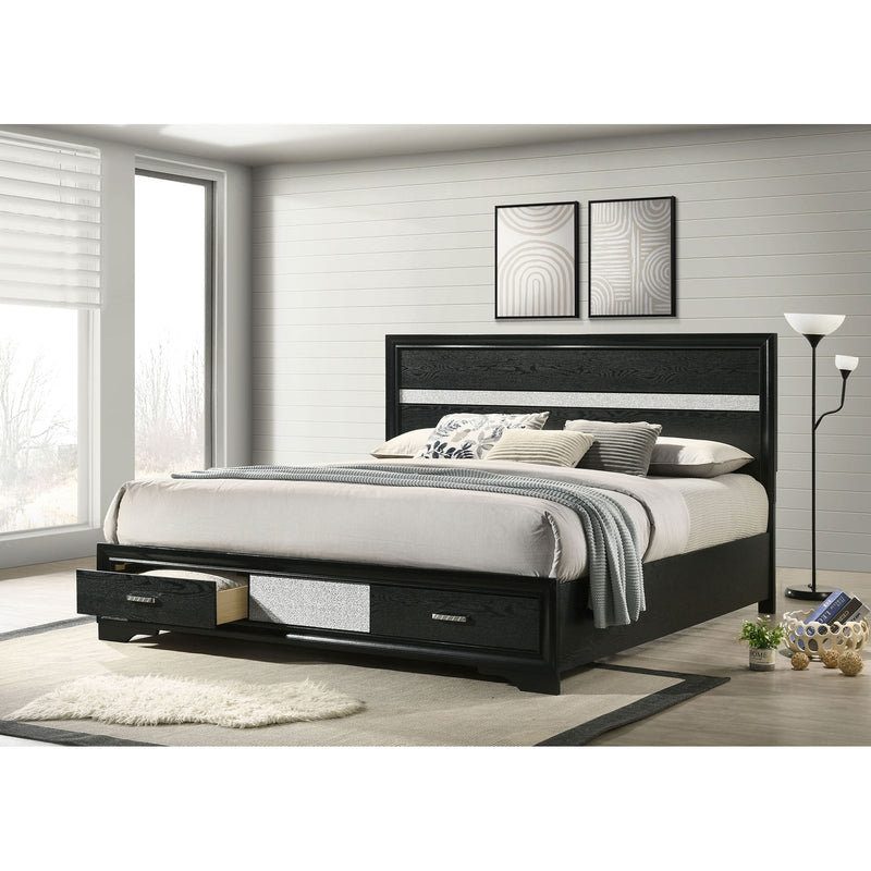Eastern - King Storage Platform Bed 2 Drawer - Black