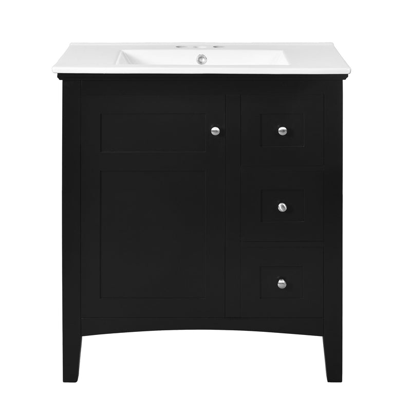 Modern Bathroom Vanity With Sink, 3 Drawer Storage Cabinet