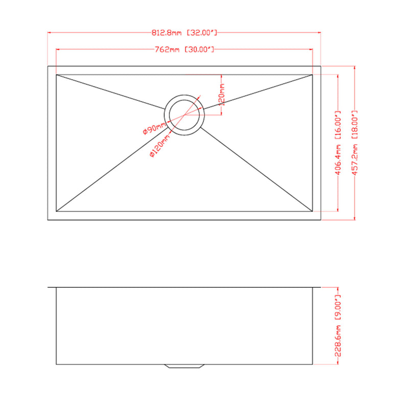 Modern Undermount Stainless Steel Kitchen Sink 16 Gauge, Deep Single Bowl