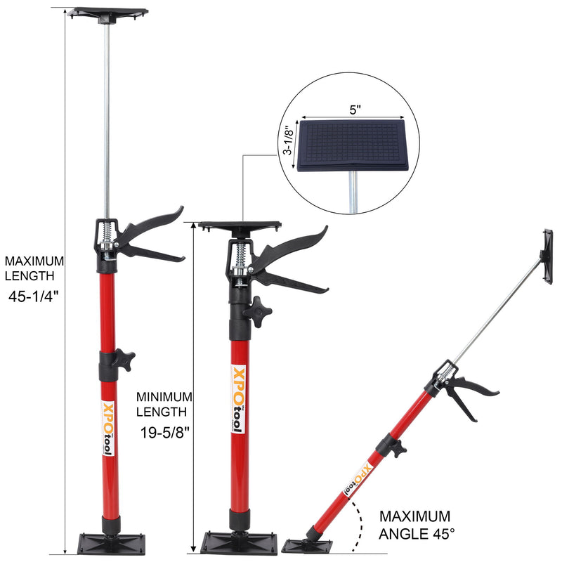 Adjustable Support Pole System For Drywalls And Cabinets With Carry Bag