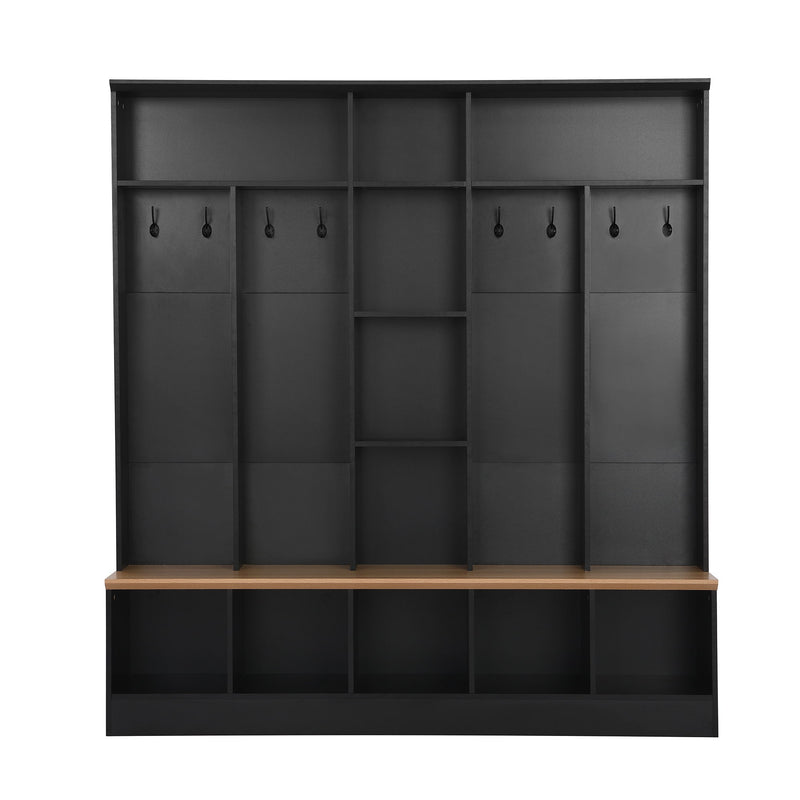 Minimalist Shoe Cabinet With Cube Storage & Shelves