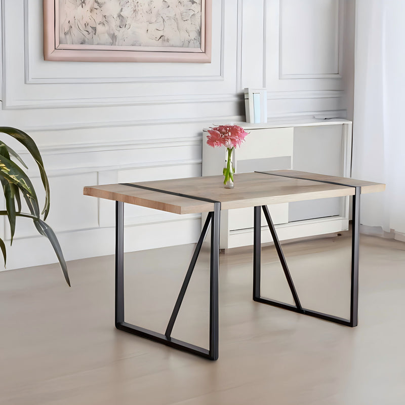 Modern Dining Table With Metal Legs For 4 - 6 Person