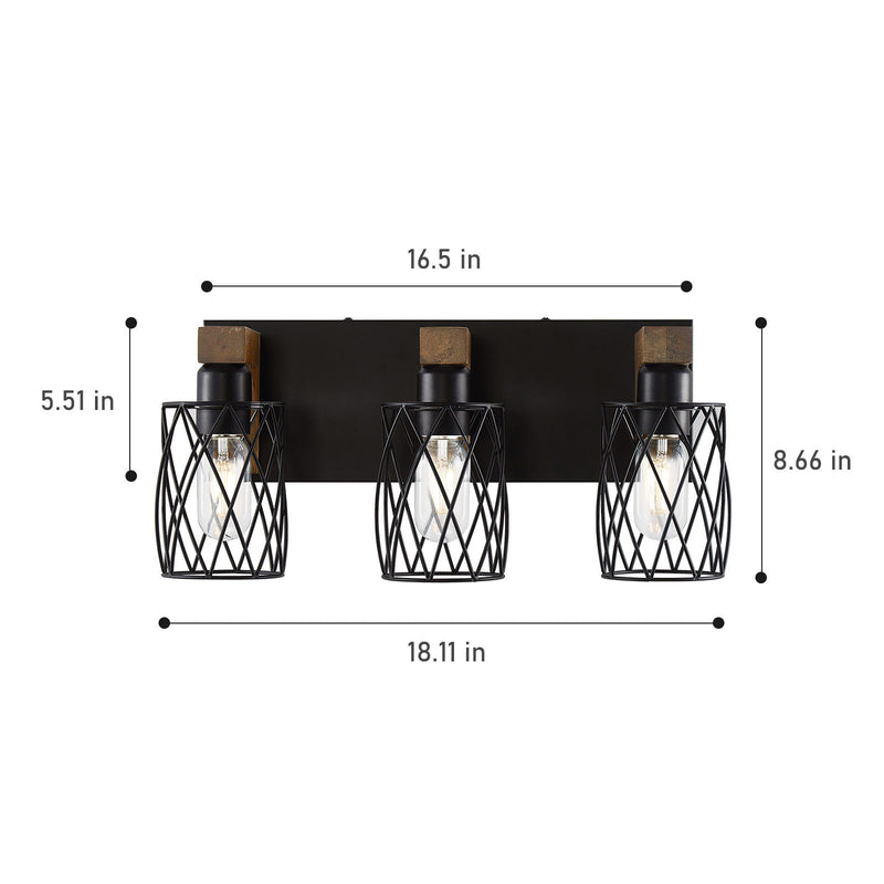 Bathroom Vanity Light, Wall Sconce With Cage Shade
