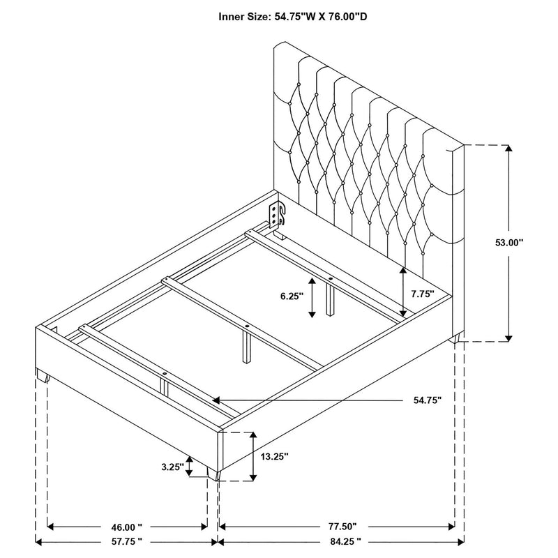 Saintes - Tufted Upholstered Wingback Bed