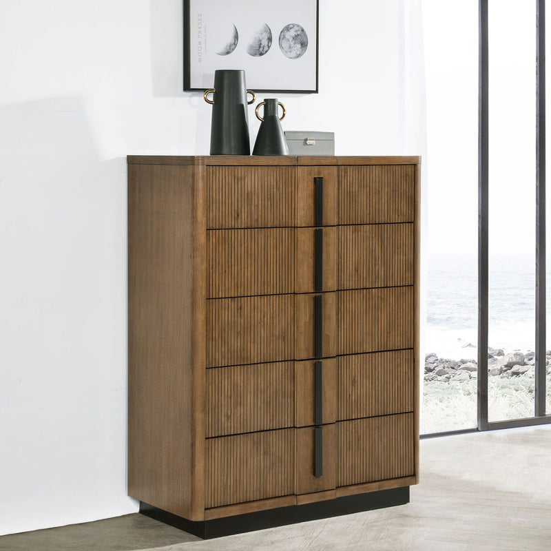Moraga - 5 Drawer Chest Of Drawers - Ash Brown