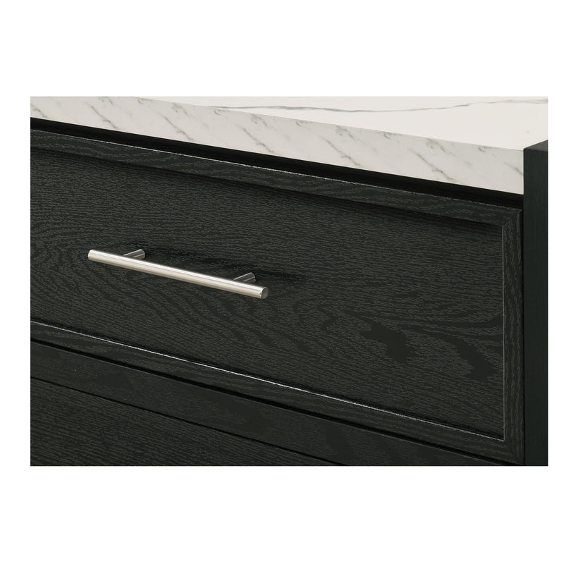 1 Piece 4 Drawers Tall Chest Bedroom Furniture - Black / White