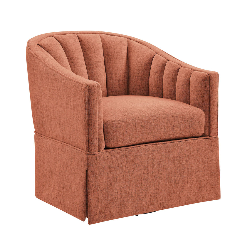 Solitude - Skirted Swivel Accent Chair With Hemp Like