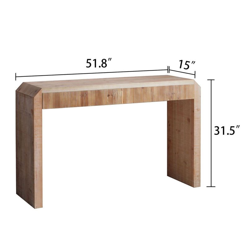Rustic Modern Console Table With Drawer Storage - Natural Wood