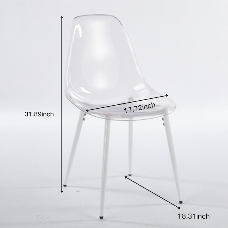 Transparent Dining Chair (Set of 4) - Matte White