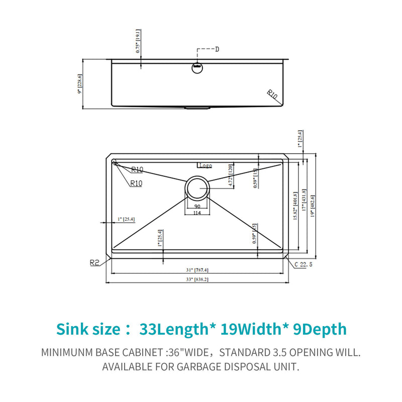 Workstation Kitchen Sink, Single Bowl Undermount