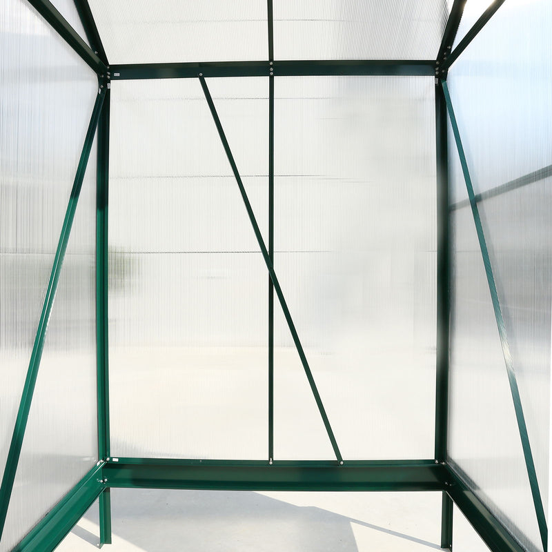 Polycarbonate house, Heavy Duty Outdoor Aluminum Walk-In House Kit With Rain Gutter, Vent And Door For Backyard Garden