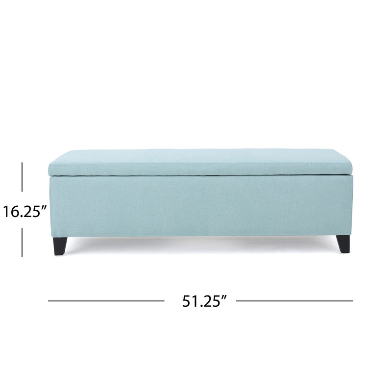 Contemporary Storage Ottoman Bench With Upholstery