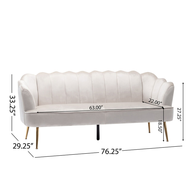 Modern Glam 3 Seater Sofa With Texture