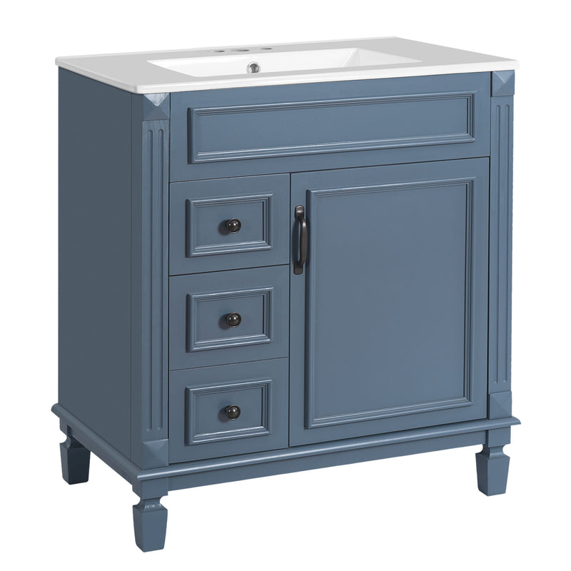 Bathroom Vanity With Sink, Cabinet With 2 Drawers And Adjustable Shelf