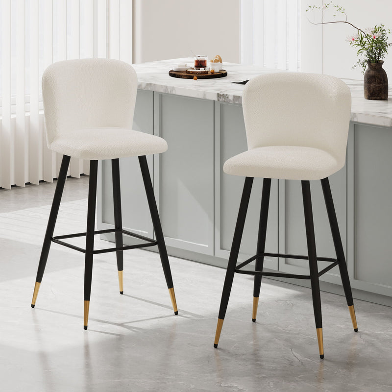 Modern Style Barstool, Tipped Ends, Suitable For Various Decoration Styles - White