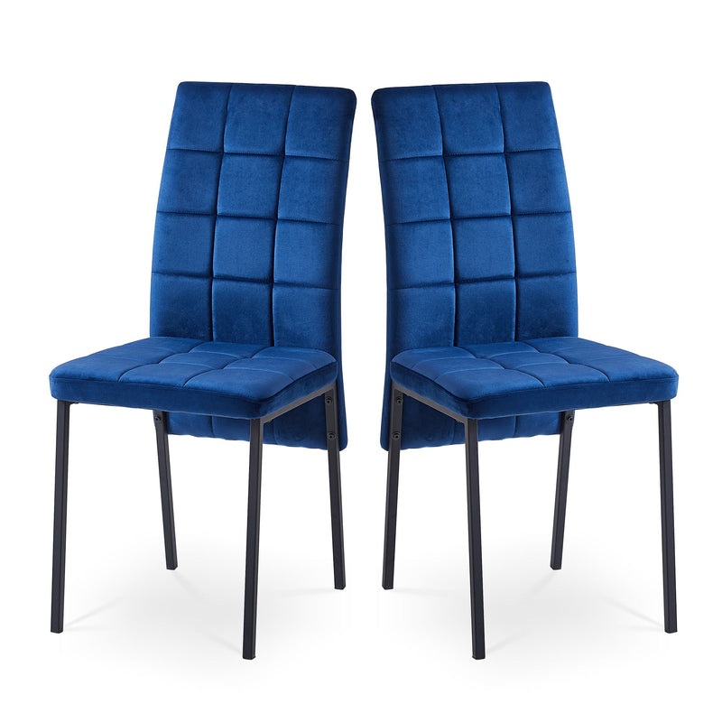 High Back Nordic Dining Chair Modern Fabric Chair With Legs (Set of 2)