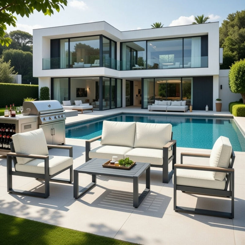 Modern Outdoor Sofa Set With Coffee Table