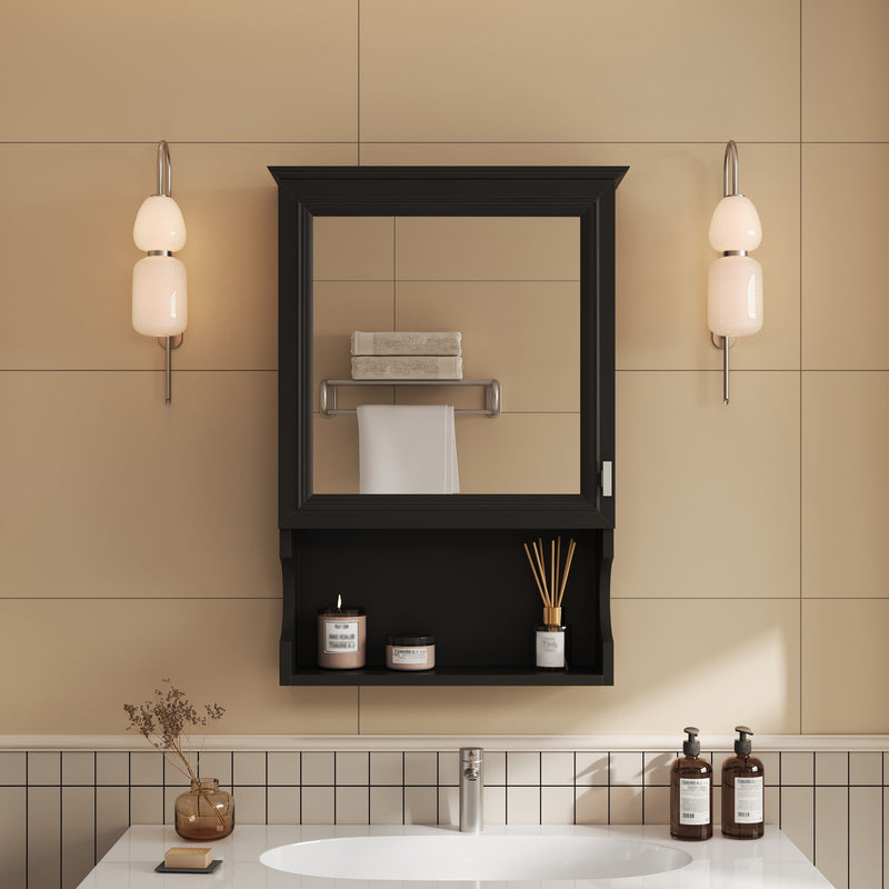 Wall Mounted Bathroom Storage Cabinet With Mirror, Soft Closing Hinges
