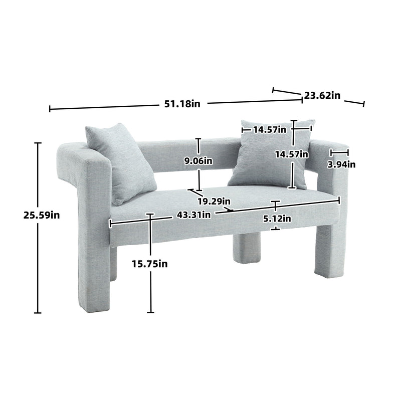 Modern Loveseat Sofa, Comfy Upholstered 2 Seater